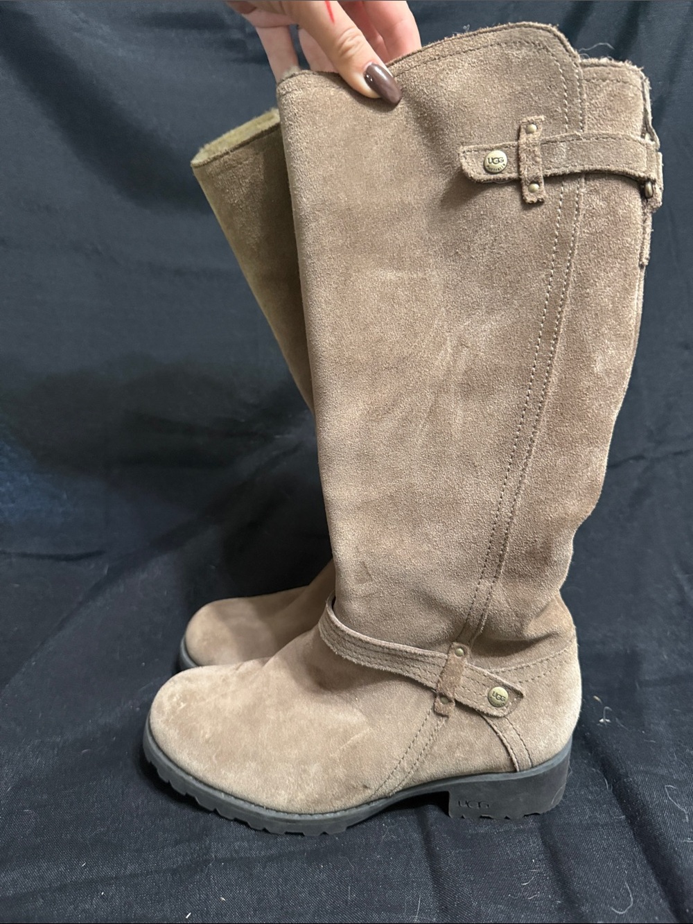 UGG Women's Taupe Suede Over-the-Knee Boots